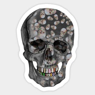 Happy Skull Random Pattern (Black) Sticker